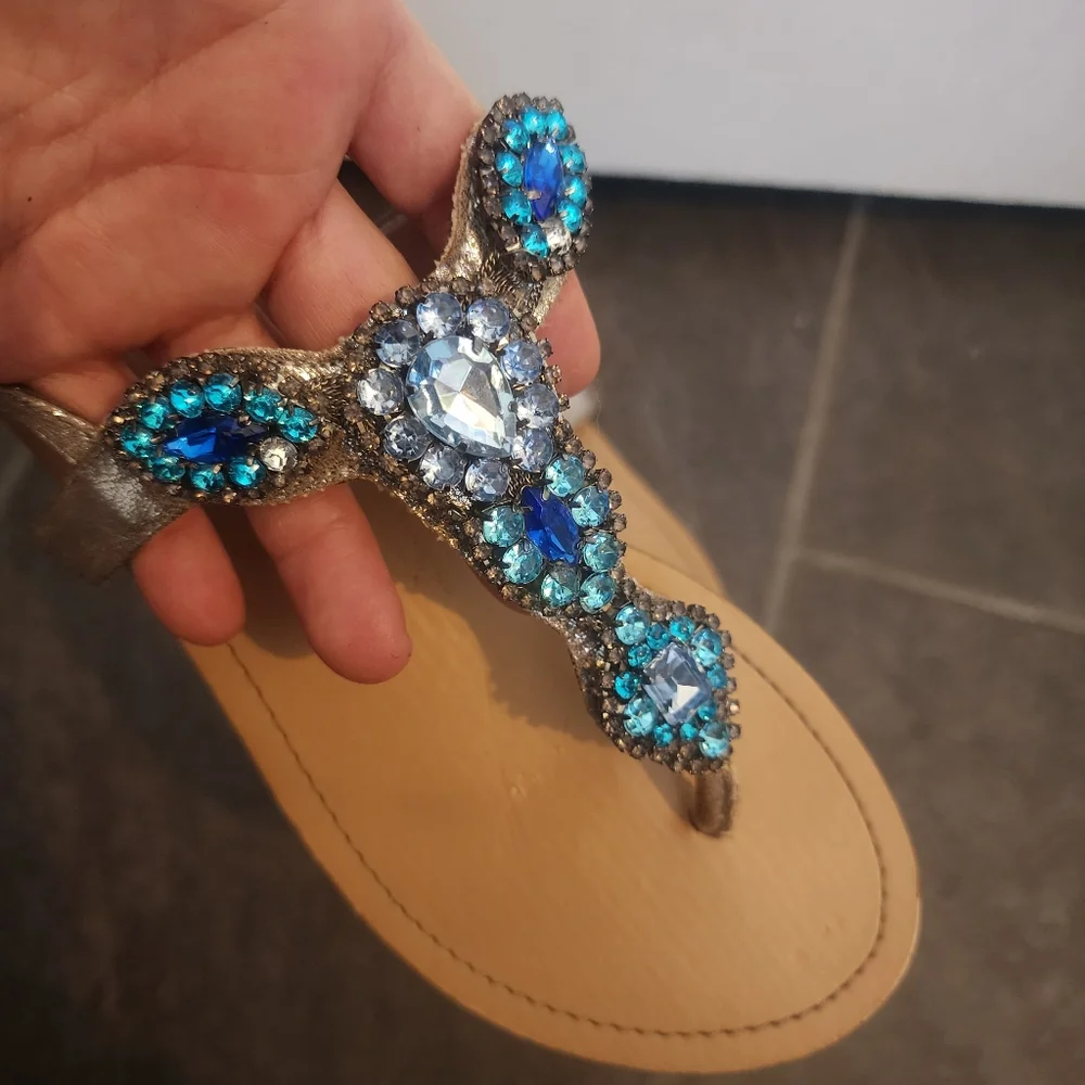 BCBG Generation Beaded Jeweled Sandals - Picture 2 of 5